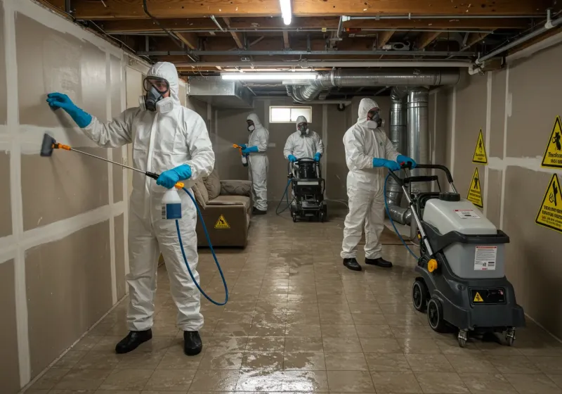 Basement Moisture Removal and Structural Drying process in Sabinal, TX